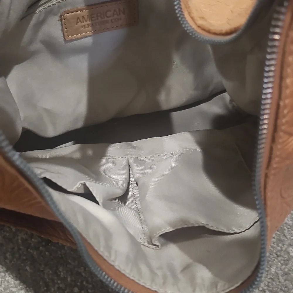 American leather company, western floral, satchel purse, shoulder length - Picture 6 of 10